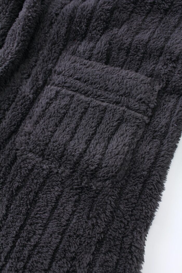 Comfyhome Men‘s Fluffy Warm Striped Jacquard Sherpa Fleece Collar Long Winter Robe - Image 8