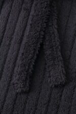 Comfyhome Men‘s Fluffy Warm Striped Jacquard Sherpa Fleece Collar Long Winter Robe - Image 5