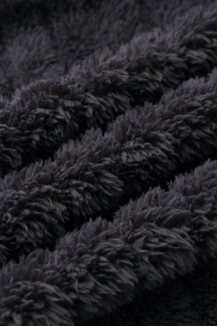 Comfyhome Men‘s Fluffy Warm Striped Jacquard Sherpa Fleece Collar Long Winter Robe - Image 4