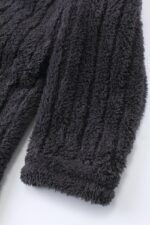 Comfyhome Men‘s Fluffy Warm Striped Jacquard Sherpa Fleece Collar Long Winter Robe - Image 7