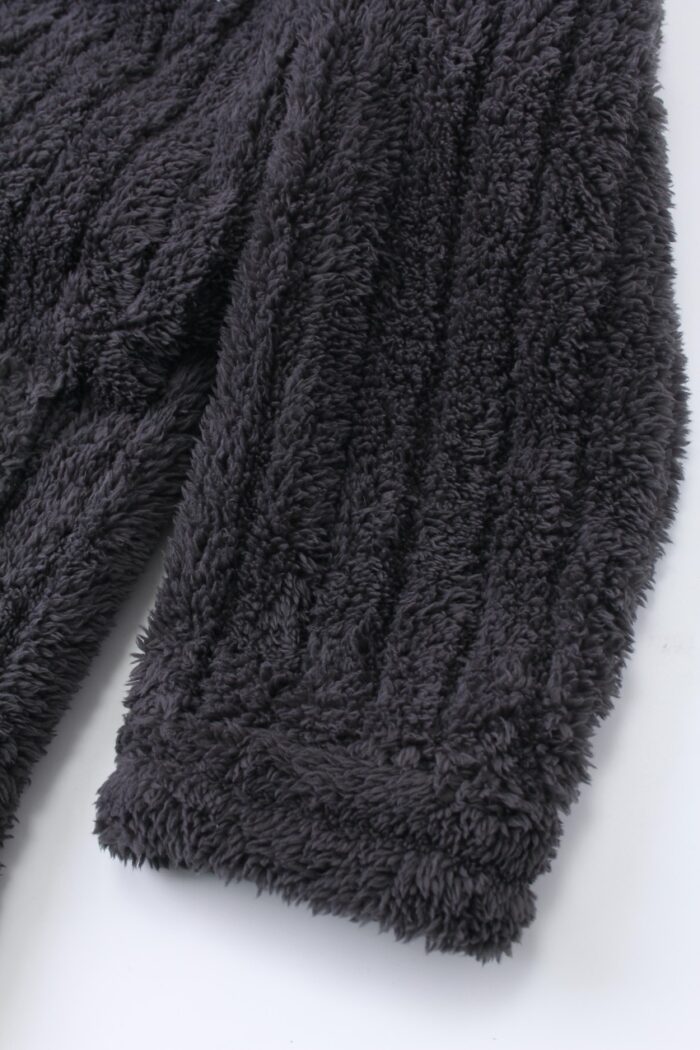 Comfyhome Men‘s Fluffy Warm Striped Jacquard Sherpa Fleece Collar Long Winter Robe - Image 7