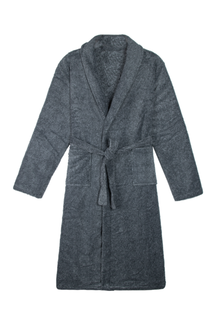 Comfyhome Men‘s Two Tones Coral Fleece Plush Collar Winter Robe