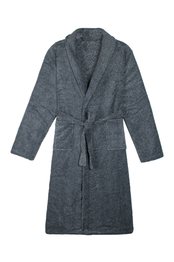 Comfyhome Men‘s Two Tones Coral Fleece Plush Collar Winter Robe - Image 1