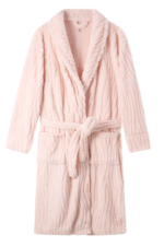 Comfyhome Women‘s Pink nine-tailed fox Jacqaurd Sherpa Fleece Shawl Collar Winter Robe