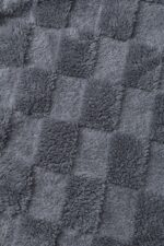 Comfyhome Men‘s Fluffy Grey Check Jacqaurd Sherpa Fleece Collar Winter Robe - Image 4