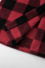 Comfyhome Women‘s Ultra Soft Check Printed Sherpa Fleece Collar Thickness Winter Robe - Image 4