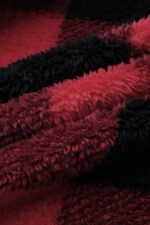 Comfyhome Women‘s Ultra Soft Check Printed Sherpa Fleece Collar Thickness Winter Robe - Image 3