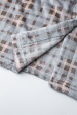 Comfyhome Women‘s Warm Check Printed Flannel Fleece Lapel Button Winter Housecoat - Image 3