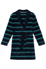 Comfyhome-Men‘s-Ultra-Soft-Stripe-Printed-Coral-Fleece-Collar-Winter-Robe