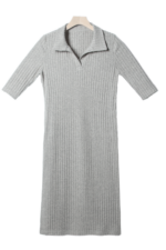 Comfyhome Women‘s Ripple Thick Needle Thread Fleece Lapel Collar Spring Nightdress