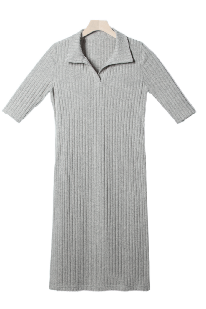 Comfyhome Women‘s Ripple Thick Needle Thread Fleece Lapel Collar Spring Nightdress - Image 1