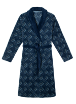 Comfyhome Men‘s Mix Check Plush Coral Fleece Shawl Collar Winter Robe