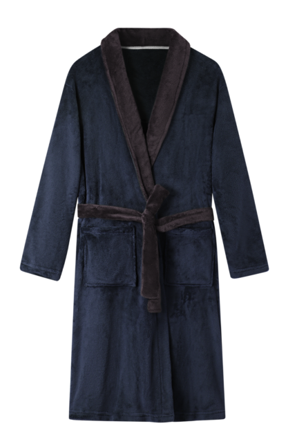 Comfyhome Men‘s Navy Plush Coral Fleece Shawl Collar Winter Robe.png