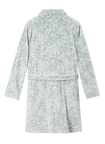 Comfyhome Women‘s Green Flowers Plush Coral Fleece Zipper Winter Housecoat - Image 2