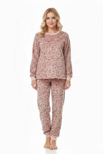 Comfyhome-Womens-Back-Printing-Flannel-fleece-Pajama-for-Bedroom